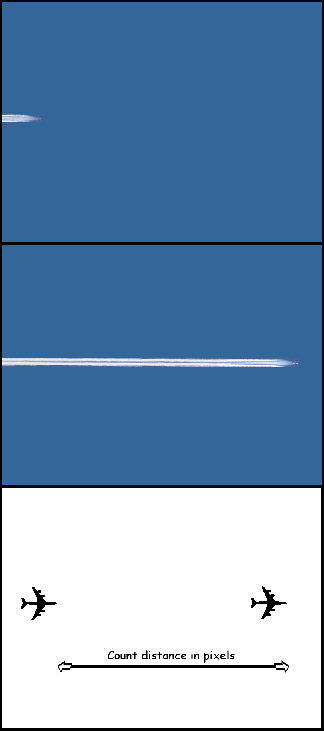 Chemtrail aircraft pixel count.